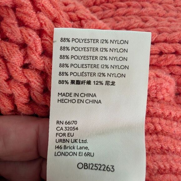 We The Free Orange V-Neck Sweater Chunky Knit - Picture 7 of 7